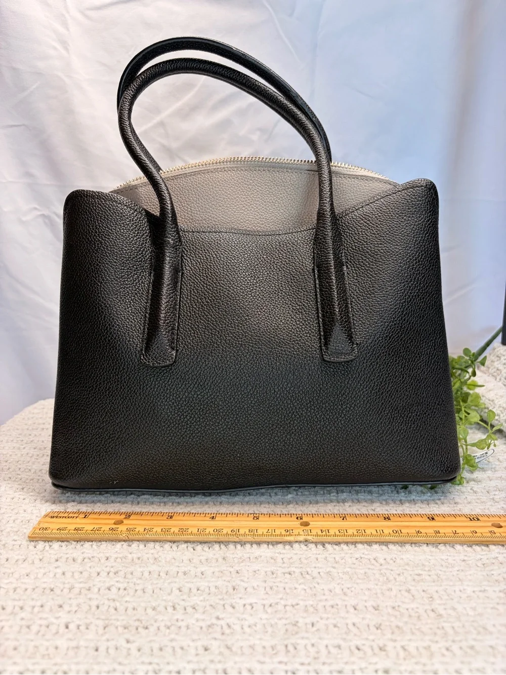 kate spade Black Pebbled Leather Satchel with Removable Strap